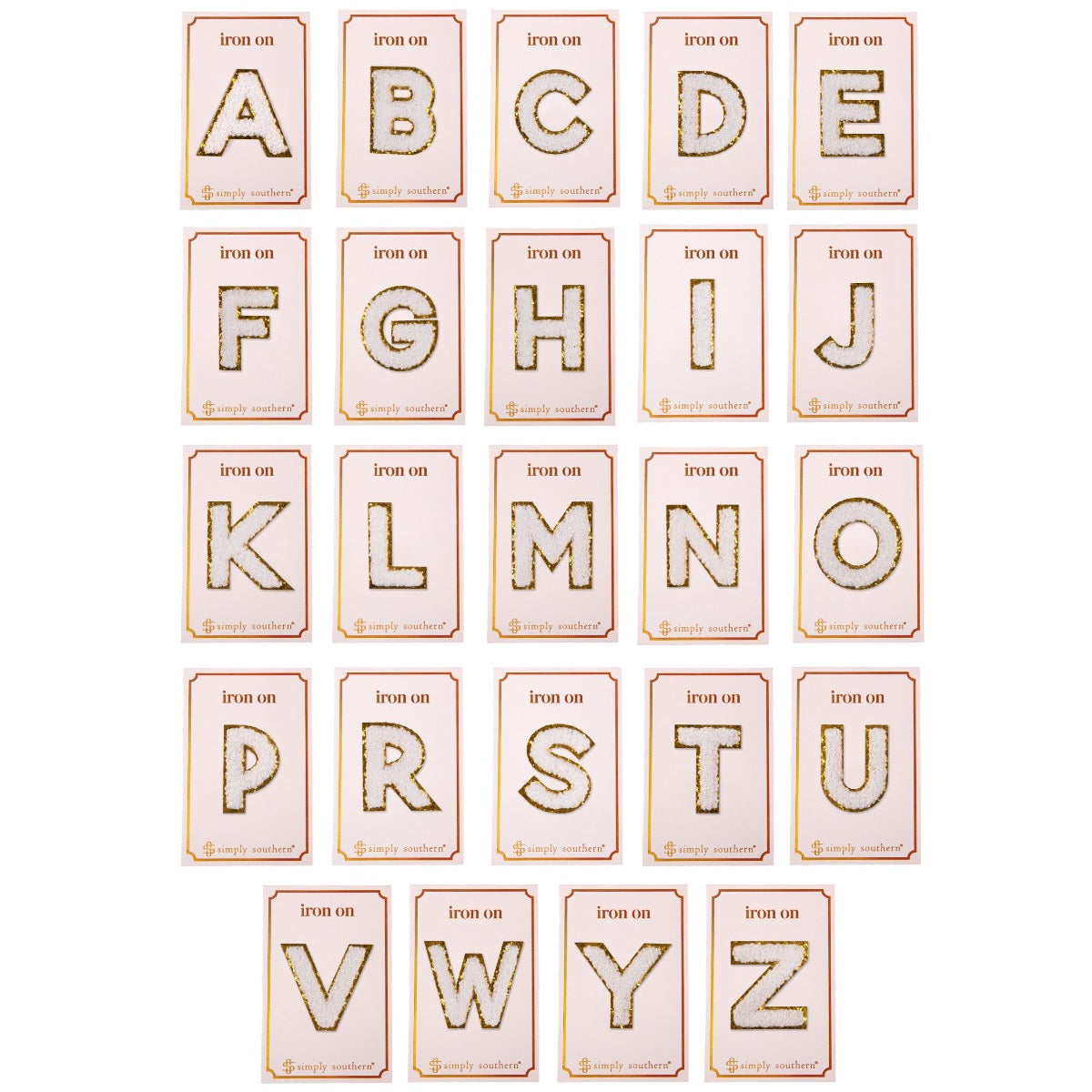 Gold Glitter Varsity Letter Patch: Iron On