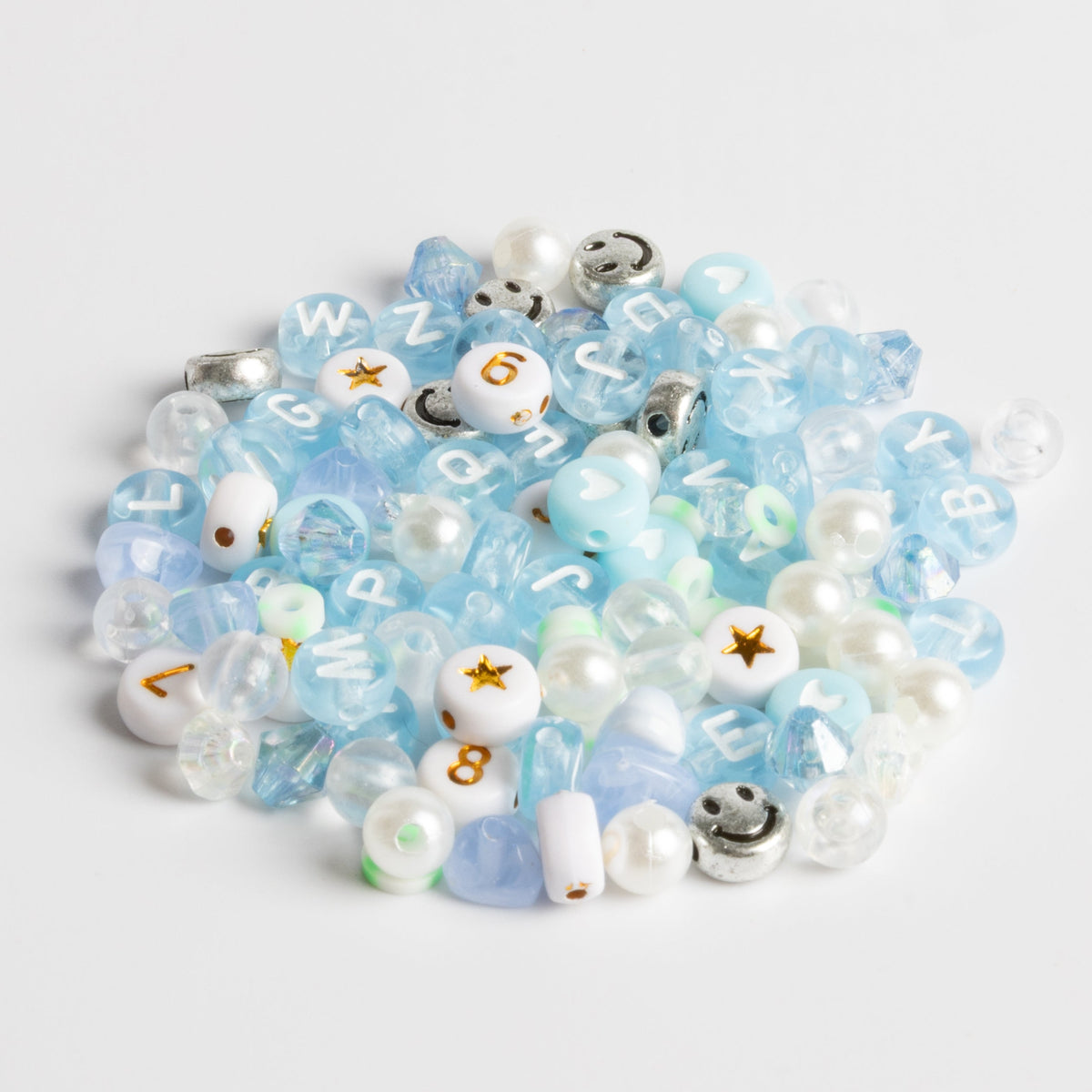 On Cloud 9 Baby Blue Letter Beads with Number Beads Cloud Charm DIY Jar