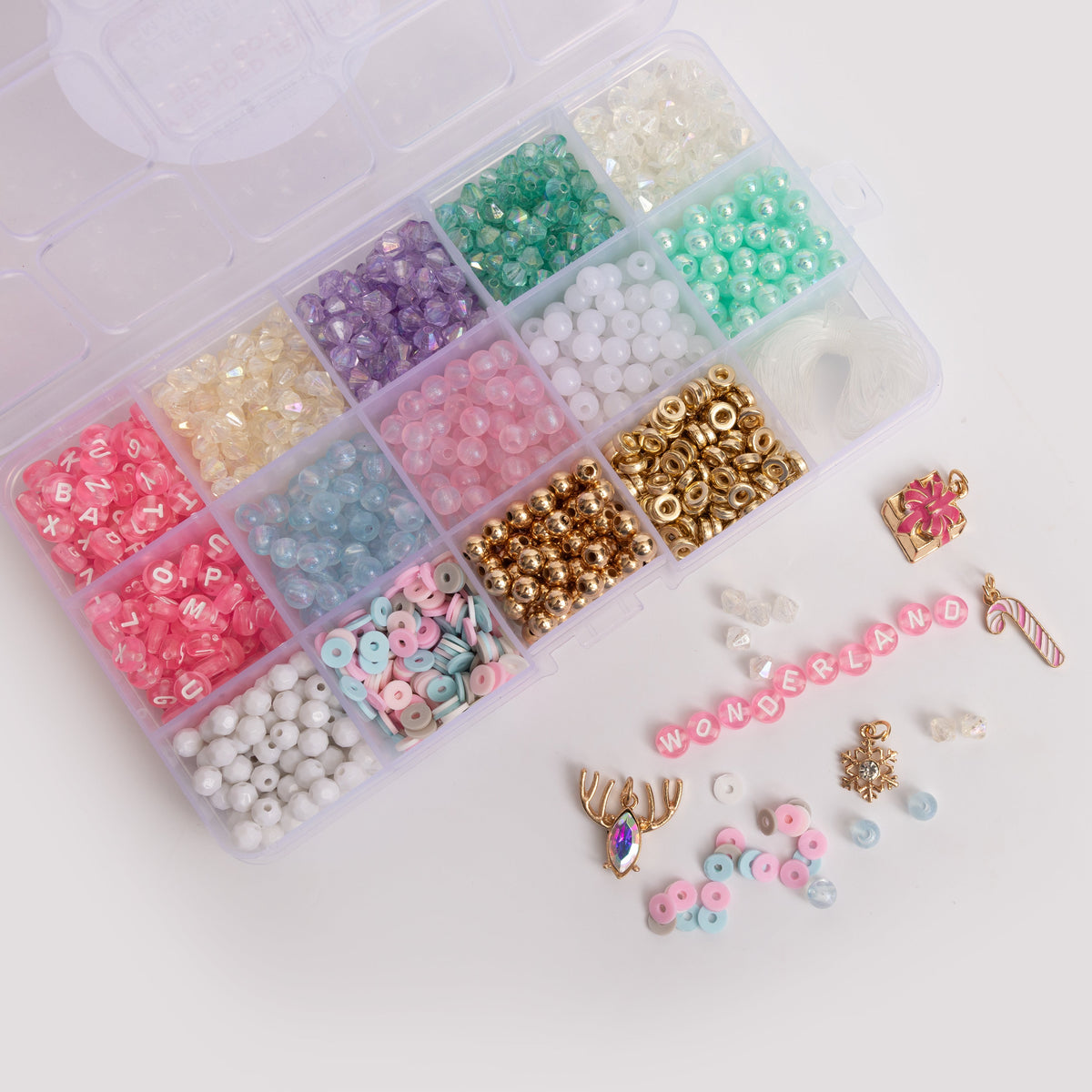 Pastel Pink Holiday Jewelry DIY Letter Bead Box