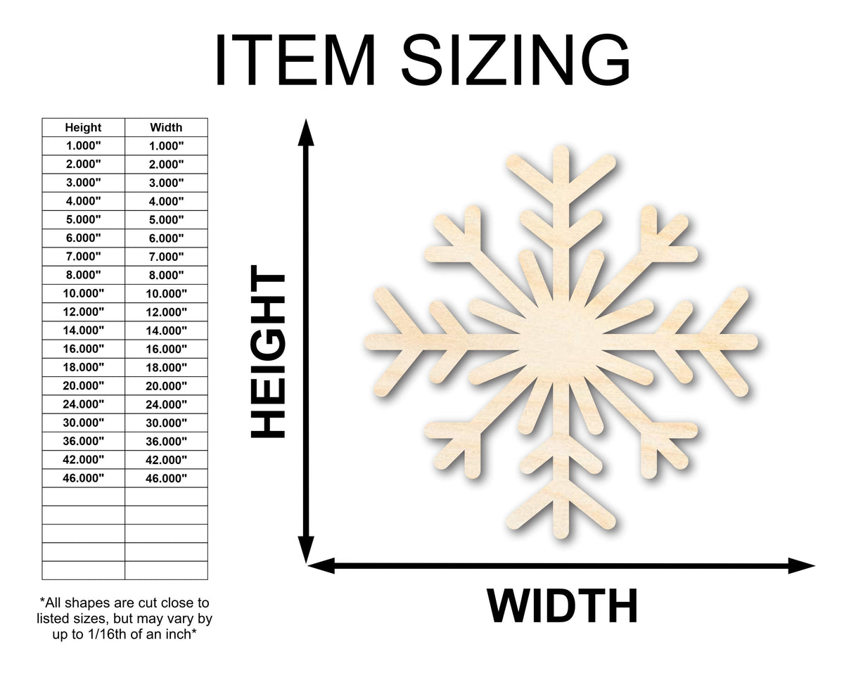 Unfinished Wood Snowflake Shape | Winter Decor | DIY Craft Cutout | up to 46" DIY