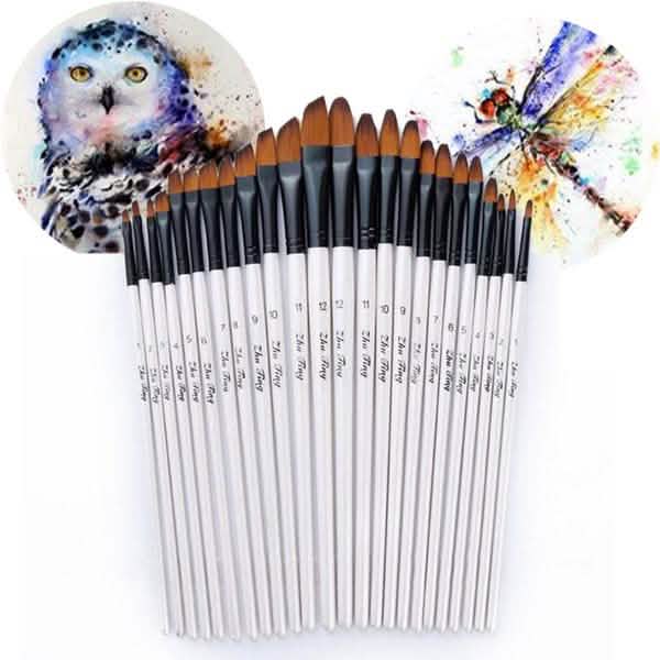 12-Piece Artist Watercolor Paint Brush Set for Creative Painting