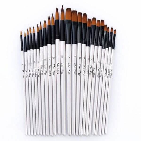 12-Piece Artist Watercolor Paint Brush Set for Creative Painting