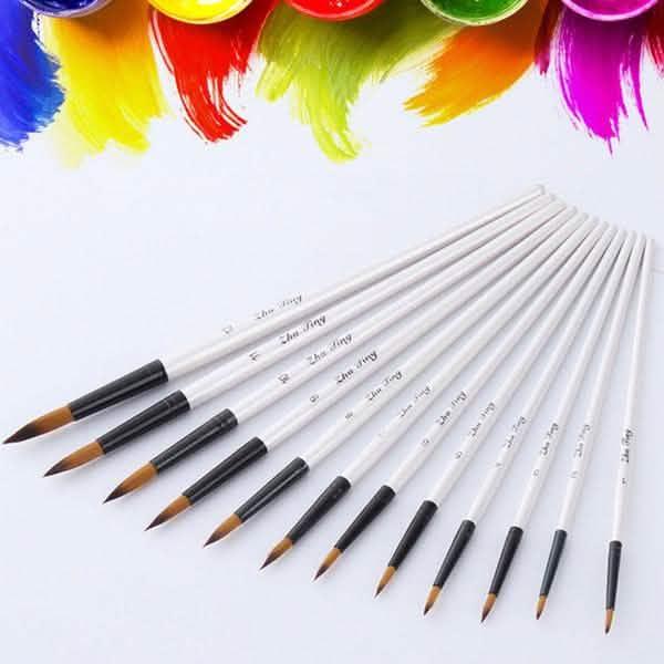 12-Piece Artist Watercolor Paint Brush Set for Creative Painting