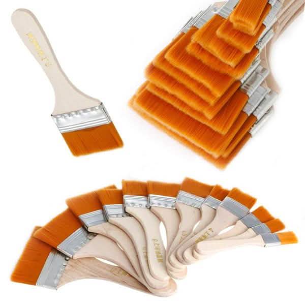12-Piece Wooden Oil Painting Brush Set for Artists