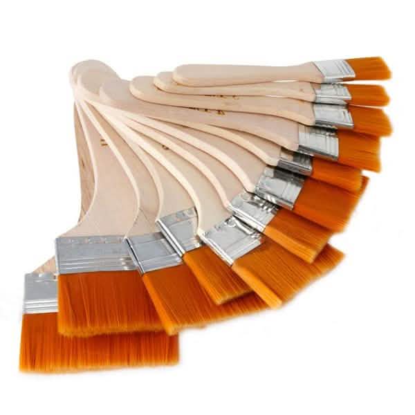 12-Piece Wooden Oil Painting Brush Set for Artists