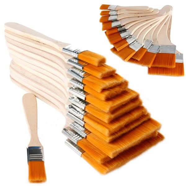 12-Piece Wooden Oil Painting Brush Set for Artists