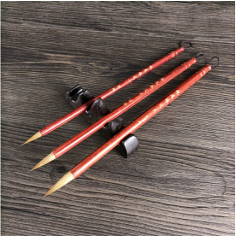 Red Sandalwood Hook Line Calligraphy Pen for Artistic Writing