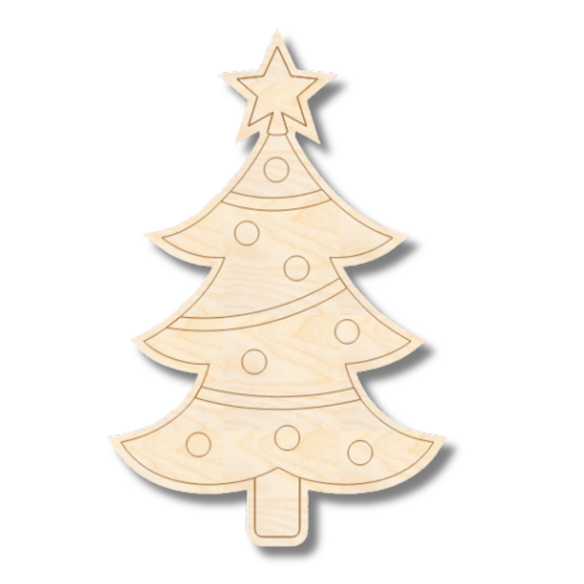 Unfinished Wood Etched Christmas Tree Shape | Paint By Line Crafts | up to 30