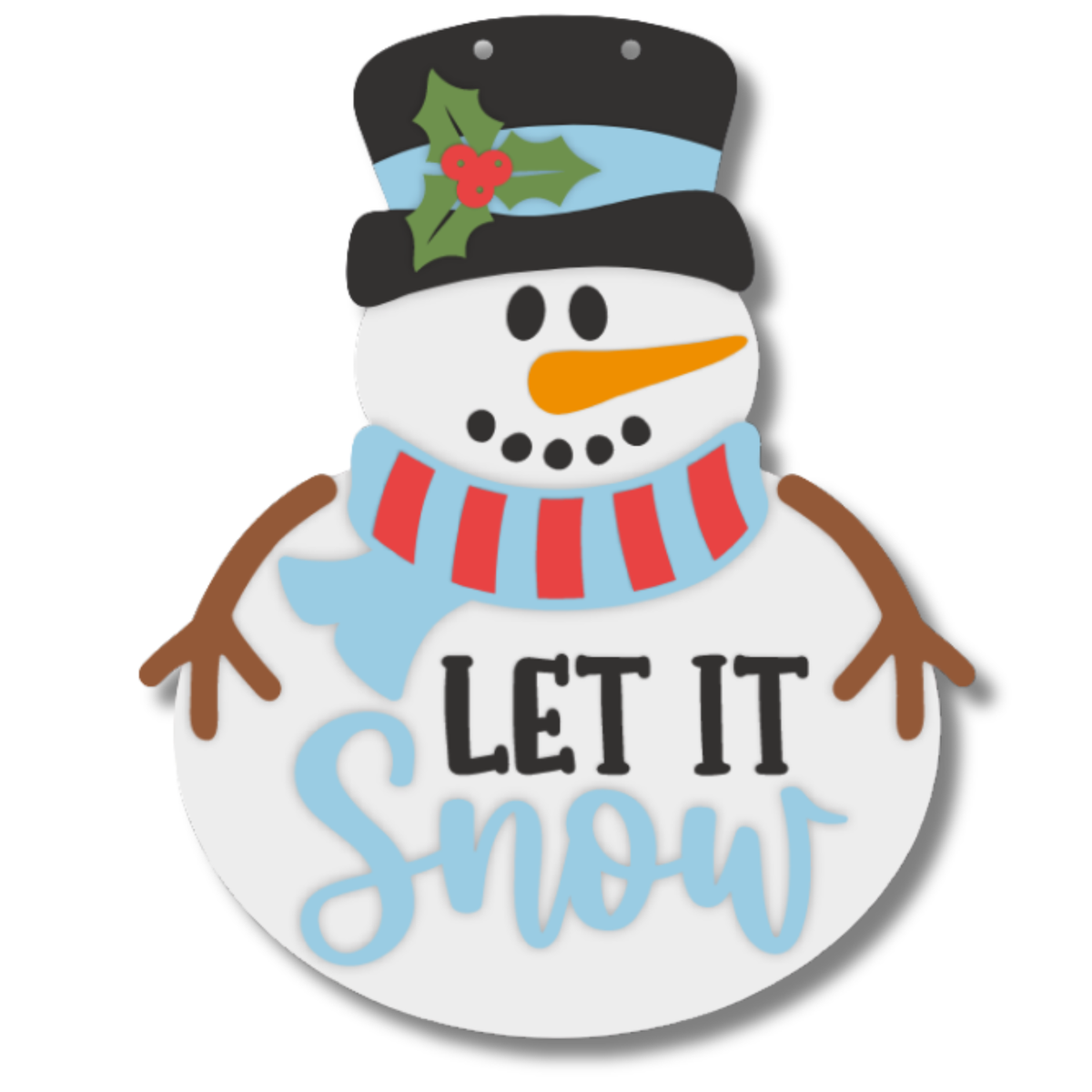 Unfinished Snowman Let it Snow Door Sign Kit | Wood Craft Cutouts | 1/4" Thick |