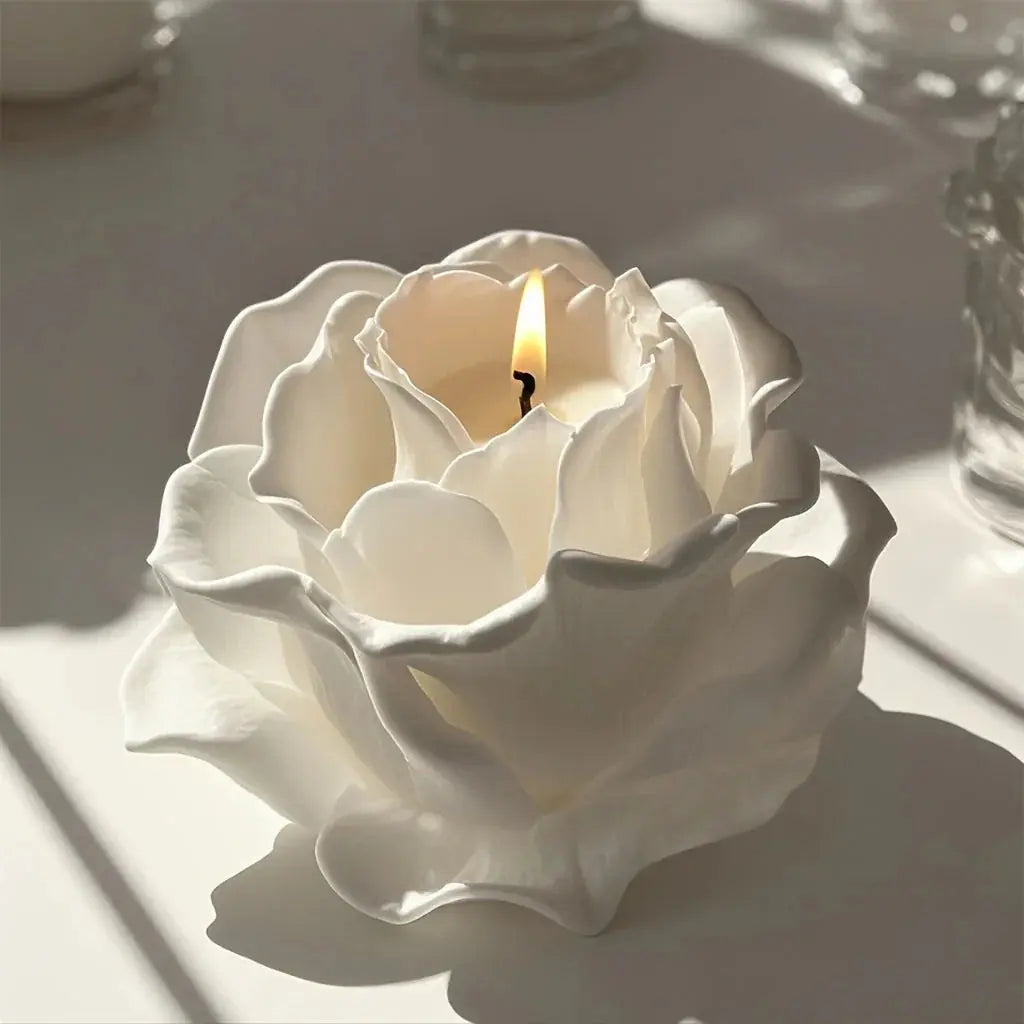1pc 3D Elegant Rose Silicone Mold - Reusable Flexible DIY Candle, Resin Art, Handmade Soap & Clay Making, Exquisite Petal Design, Home Decor, Valentine'S Day Gift, Floral Shape, for Craft Enthusiasts