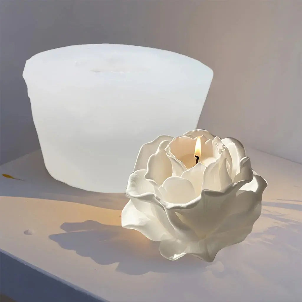 1pc 3D Elegant Rose Silicone Mold - Reusable Flexible DIY Candle, Resin Art, Handmade Soap & Clay Making, Exquisite Petal Design, Home Decor, Valentine'S Day Gift, Floral Shape, for Craft Enthusiasts
