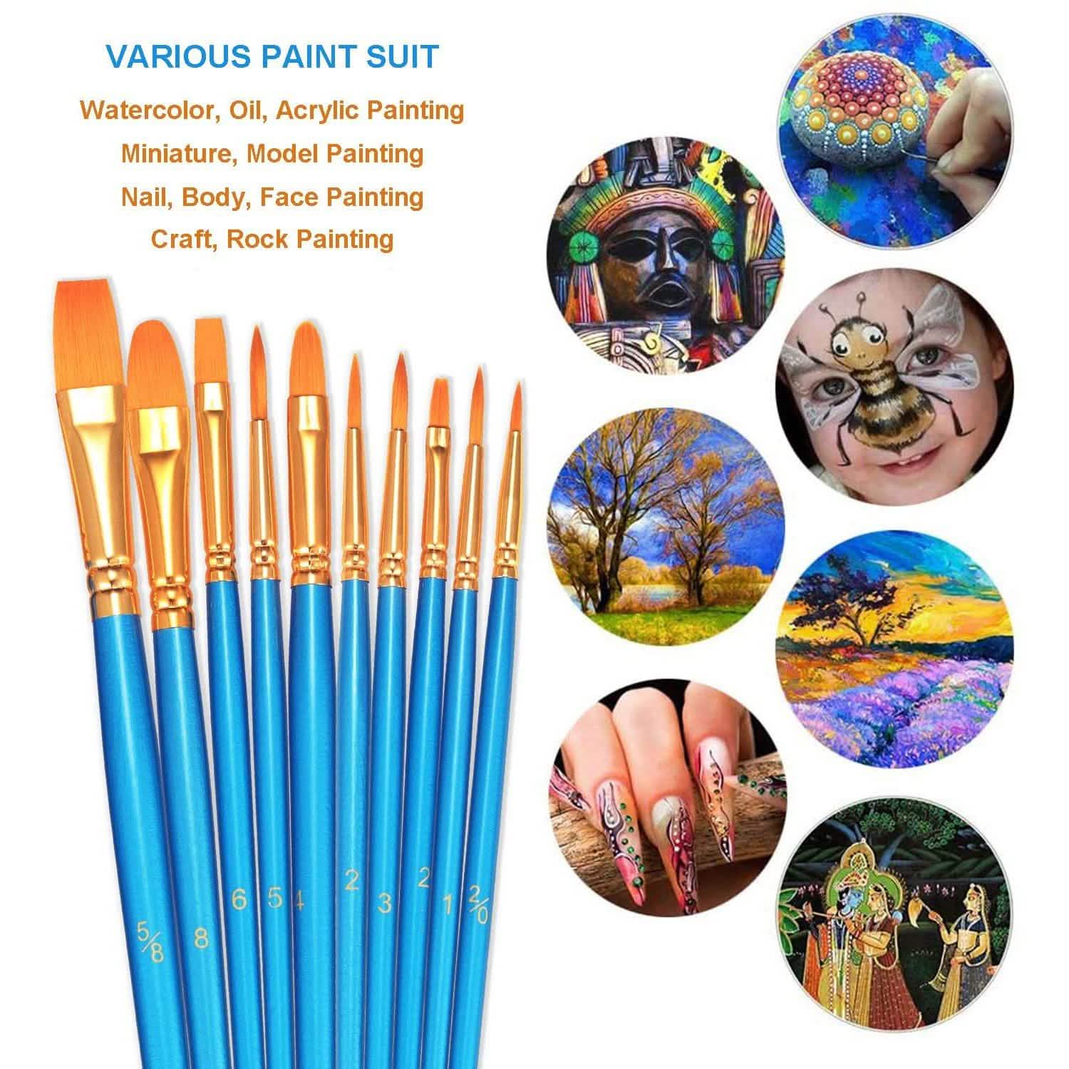 2-Pack  Paint Brush Set with Ten Sizes