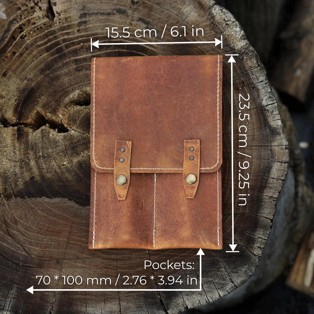 2 Pocket Leather Tool Case