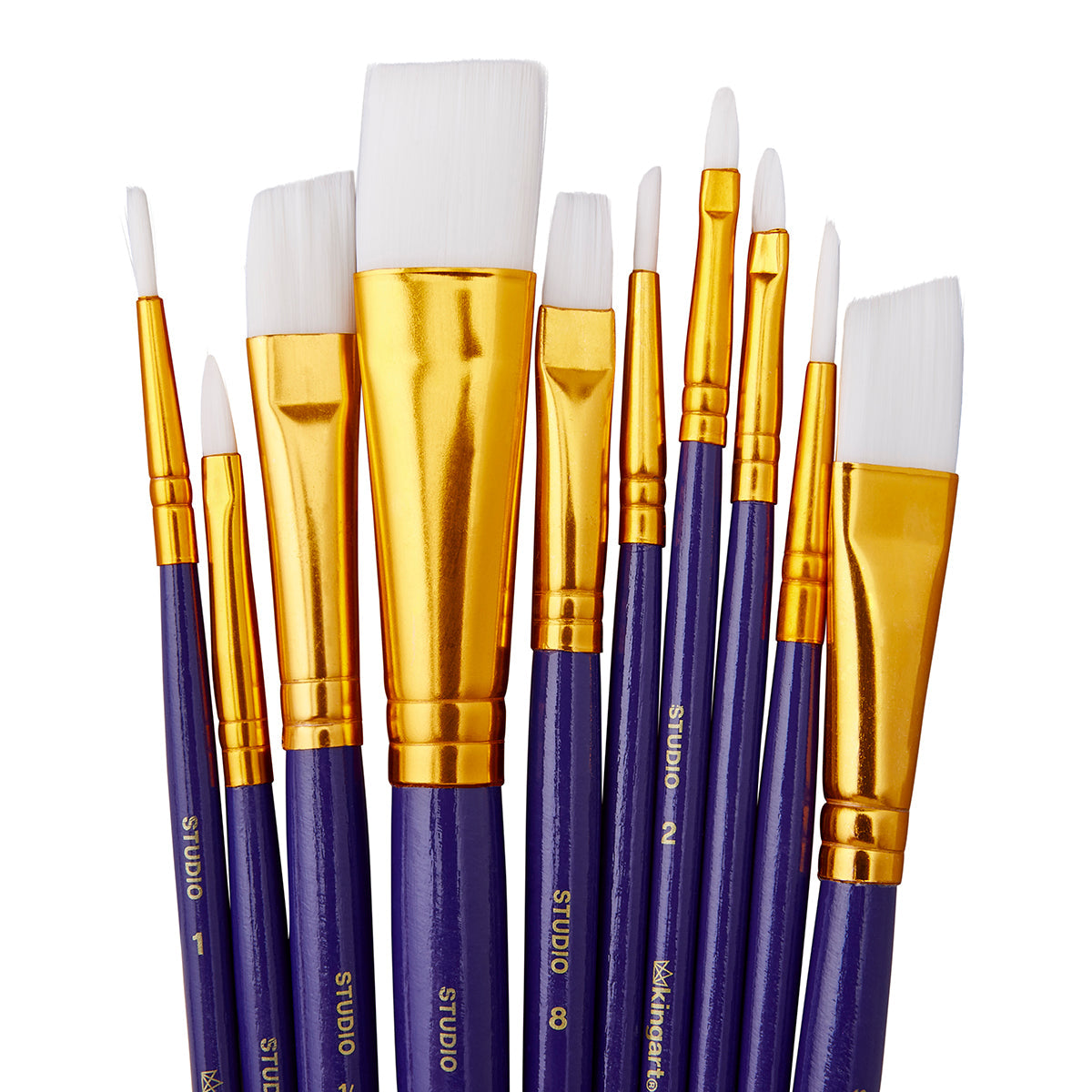 Studio Mixed Media White Nylon Paint Brush Set 10pc