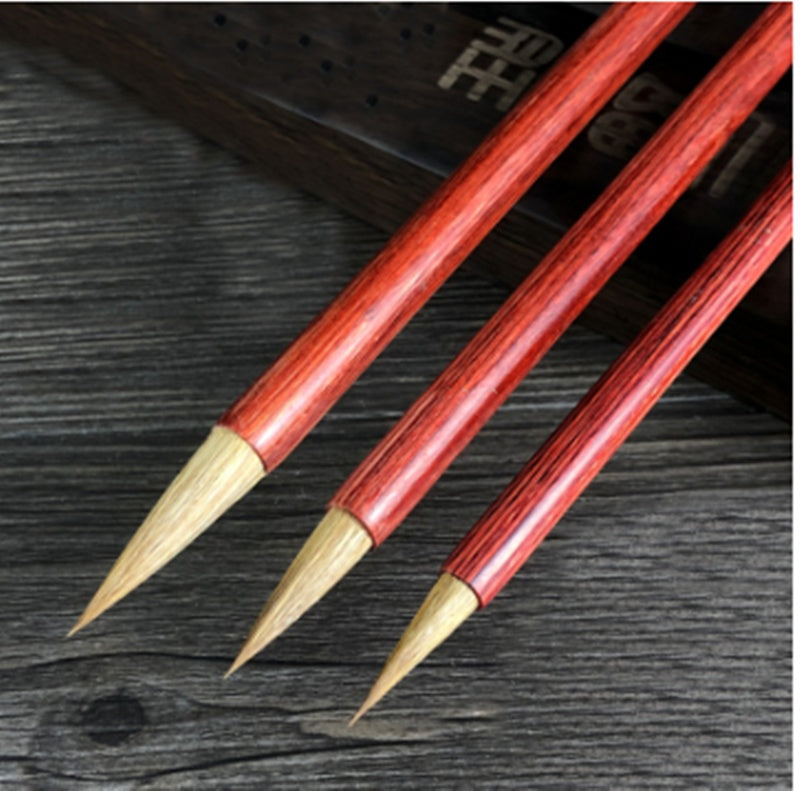 Red Sandalwood Hook Line Calligraphy Pen for Artistic Writing