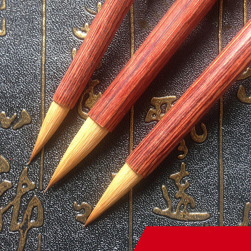 Red Sandalwood Hook Line Calligraphy Pen for Artistic Writing