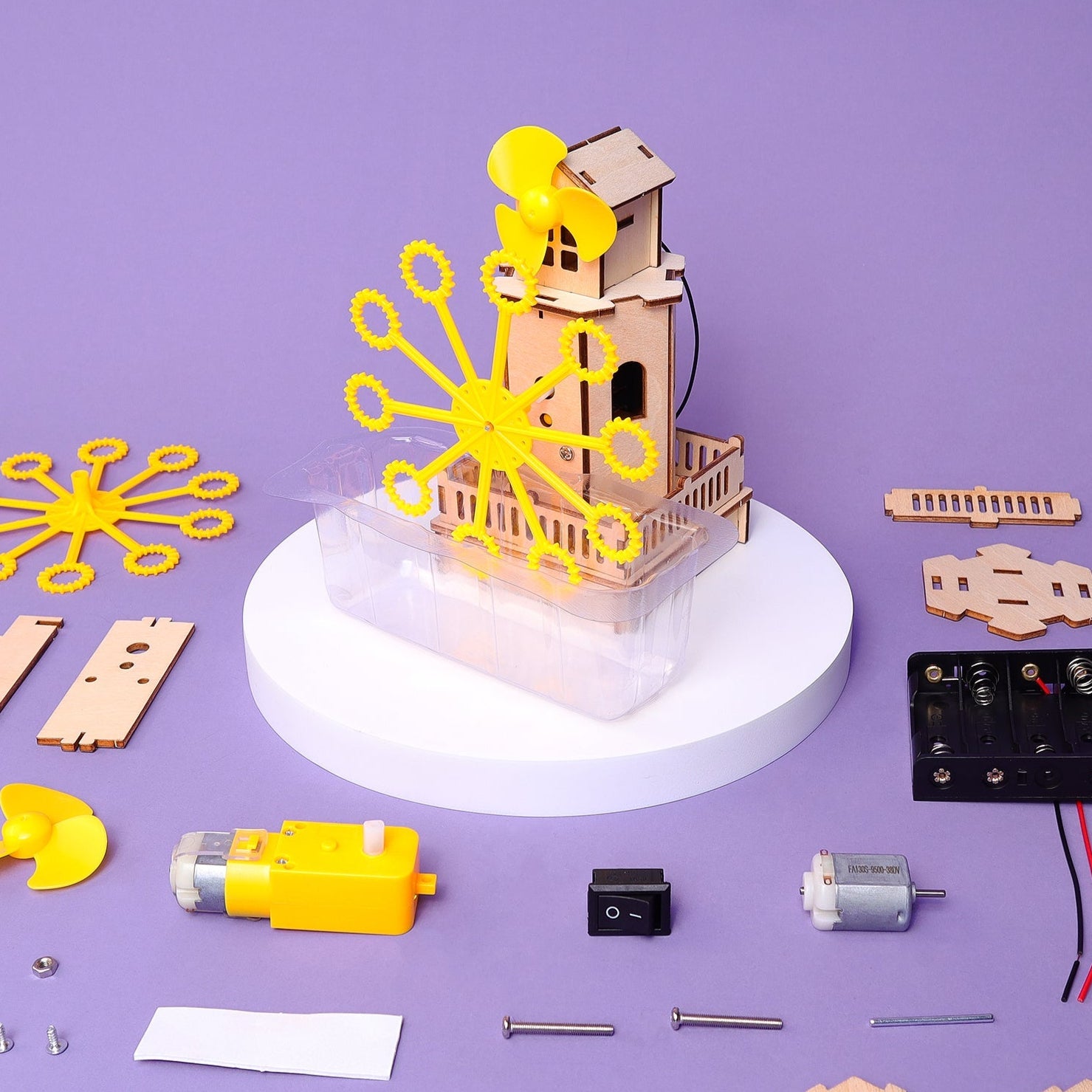 DIY Bubble Machine STEM Educational Building Kit for Kids