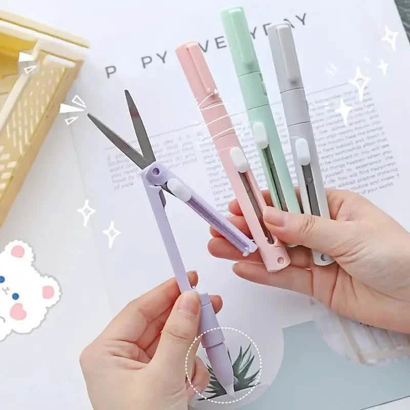 3-Pack 2-in-1 Pen Style Scissors with Paper Cutter