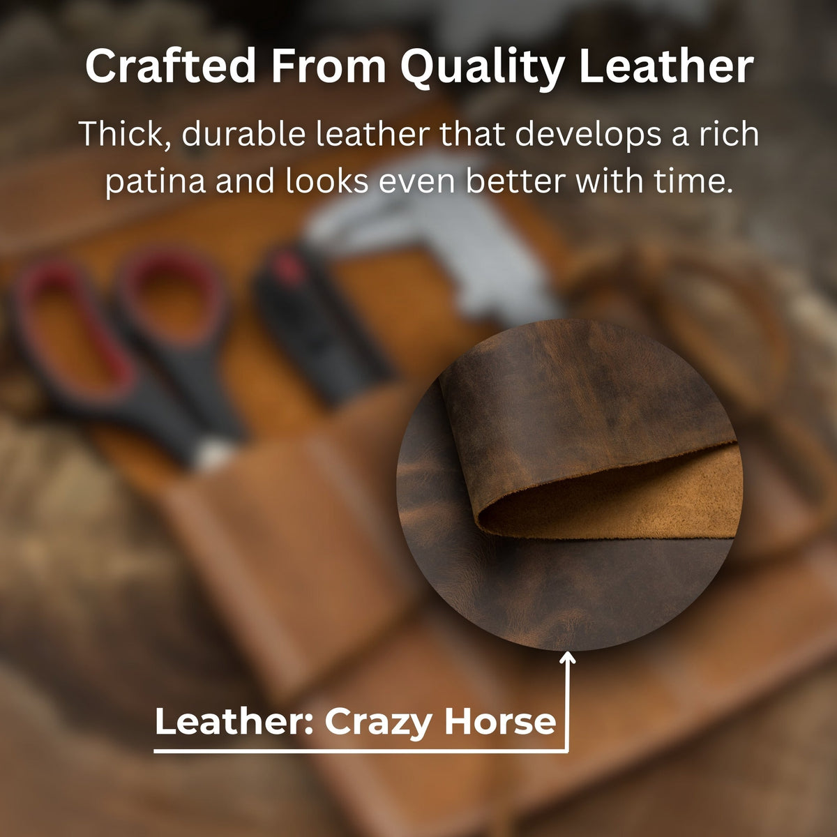3 Pocket Leather Tool Roll for Chisels, Knives, and Small Hand Tools