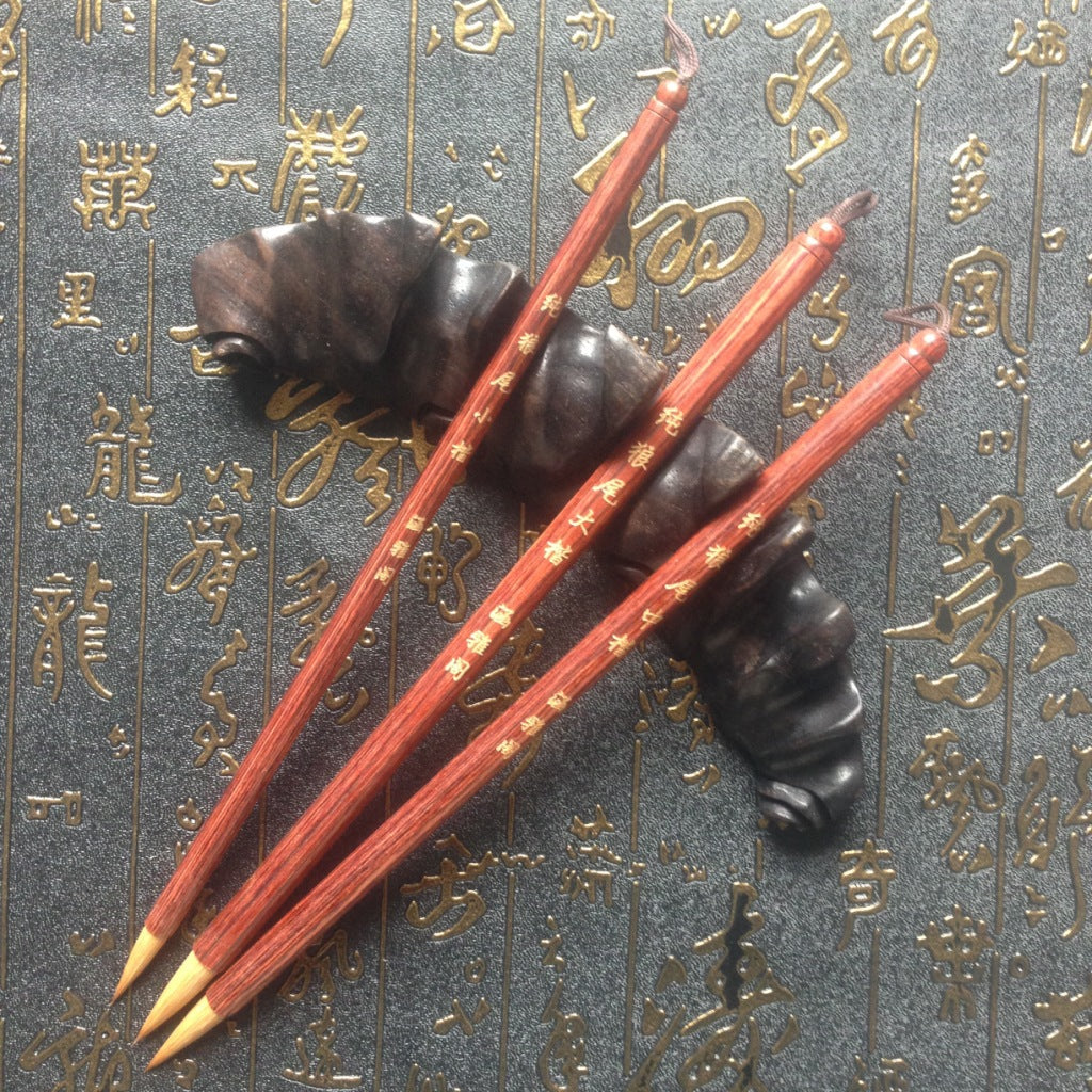 Red Sandalwood Hook Line Calligraphy Pen for Artistic Writing