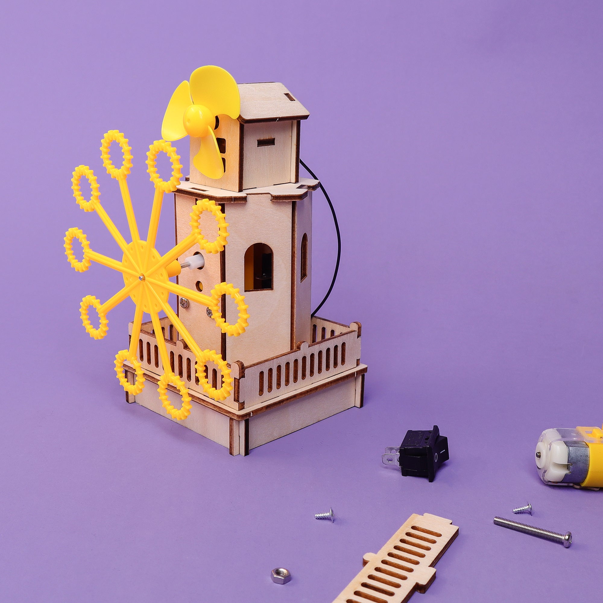 DIY Bubble Machine STEM Educational Building Kit for Kids