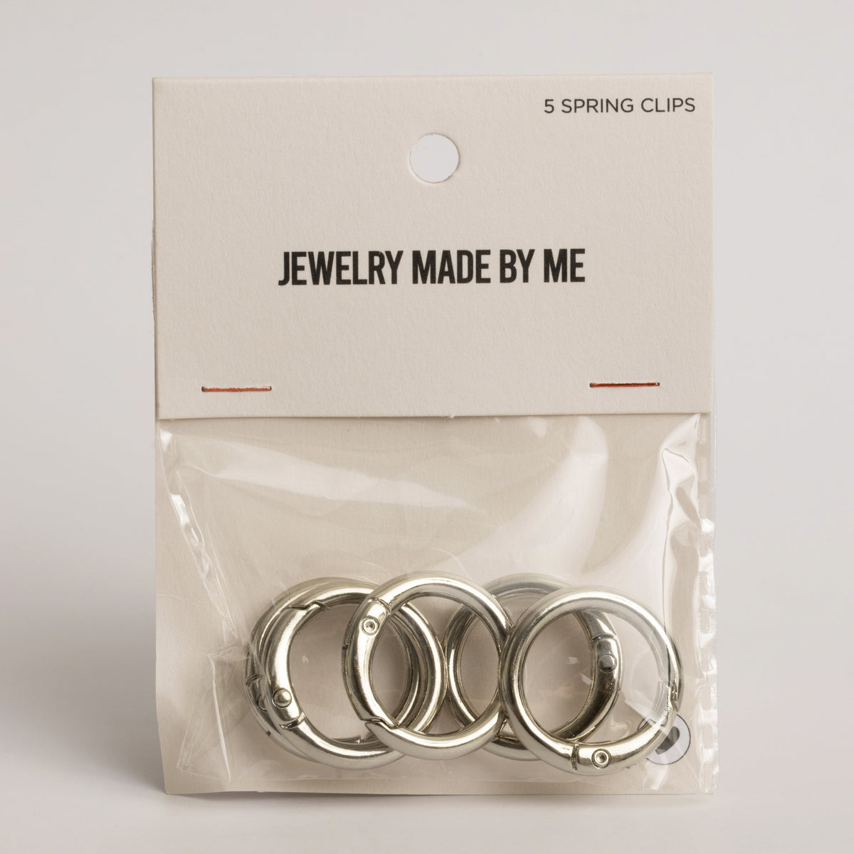 Round Charm Clip with Spring Silver Tone Pack of 5 Bag Charm Clip Ons