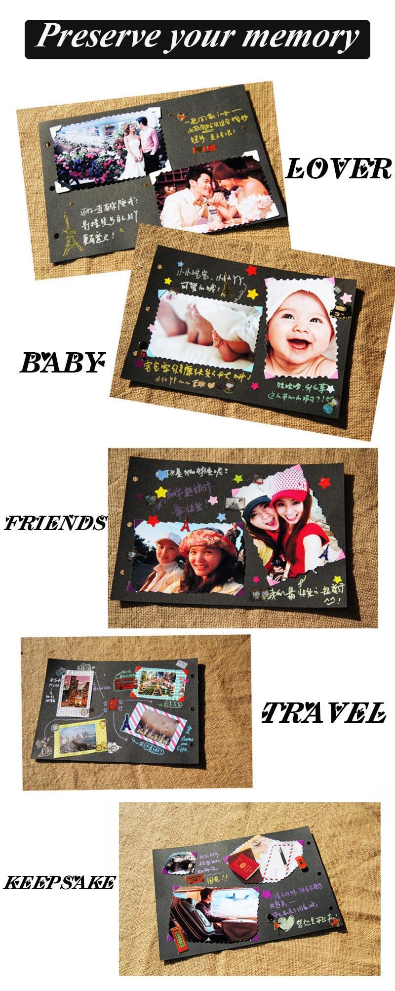 Scrapbook Photo Album Memory Book for Family Keepsakes Collection