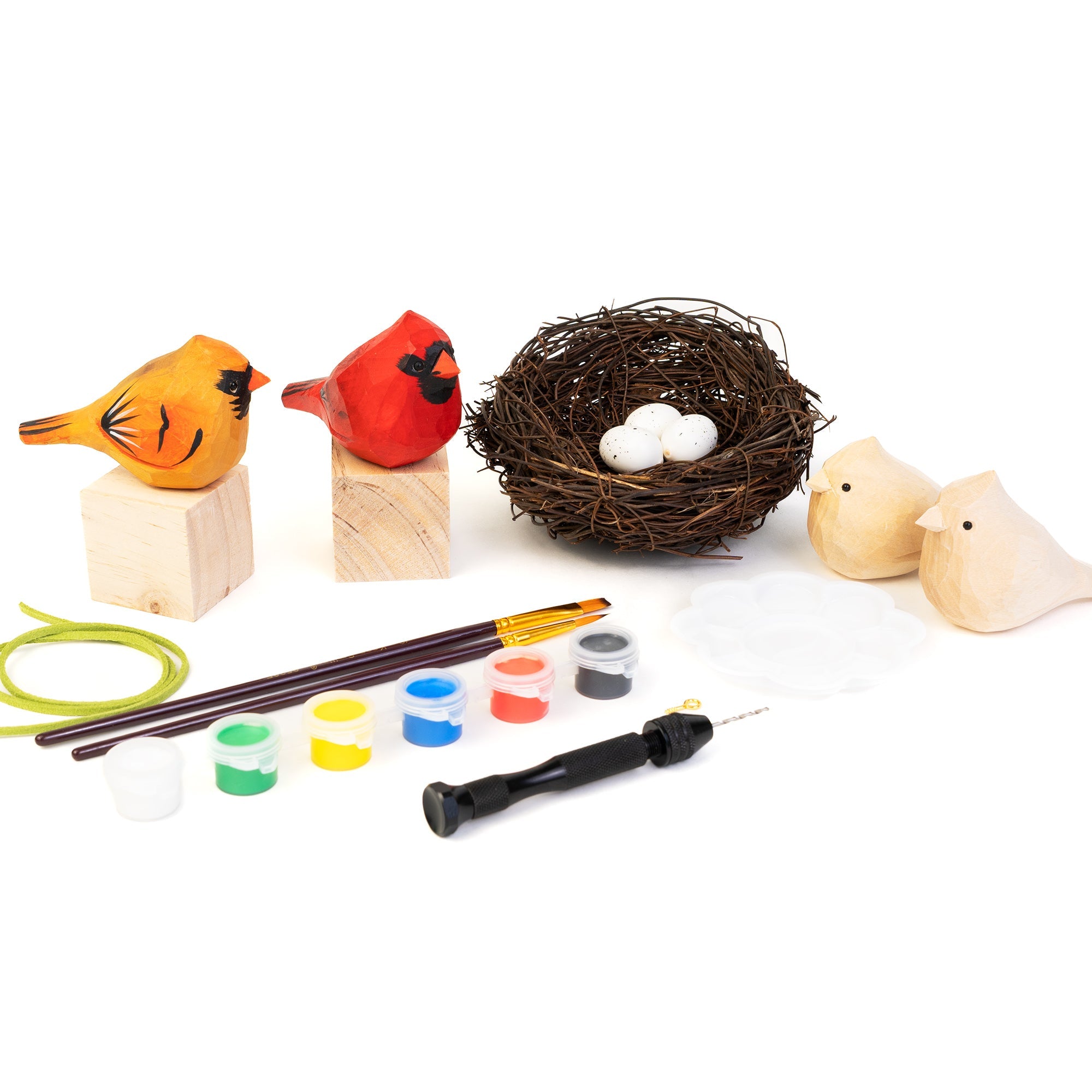 Hand-Carved Cardinal Bird DIY Painting Kit Home Decor Gift