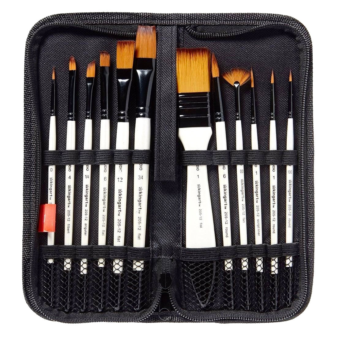 Studio Gold Nylon Paint Brush Set with Storage Case
