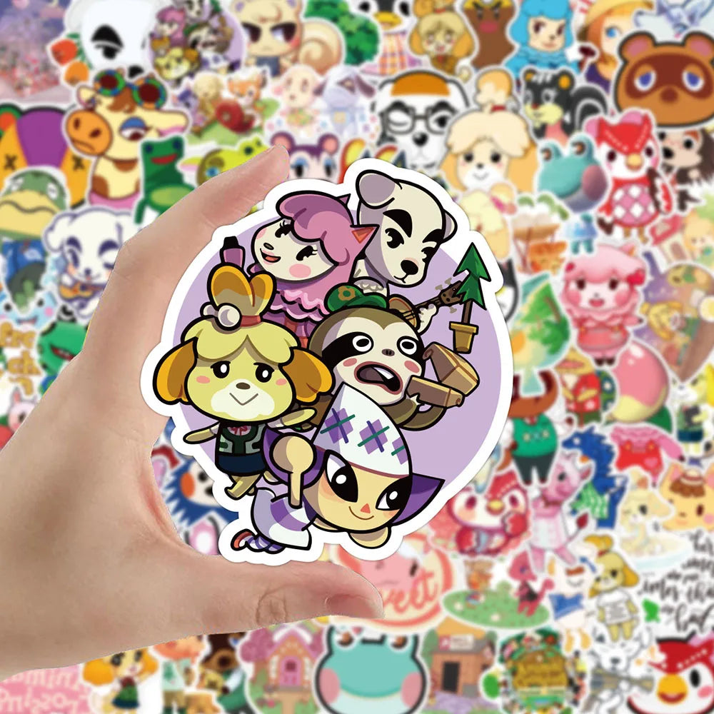 Cute Animal Crossing Cartoon Stickers for DIY Decoration Set