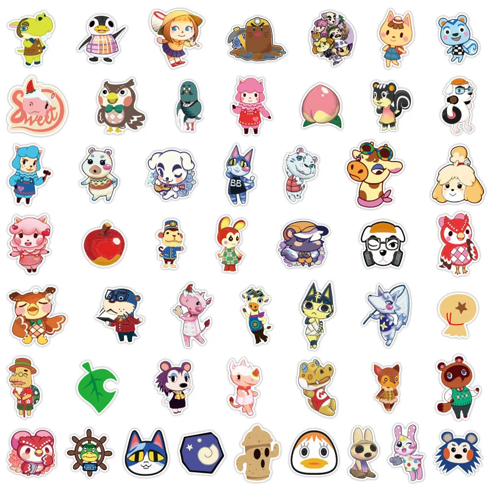 Cute Animal Crossing Cartoon Stickers for DIY Decoration Set