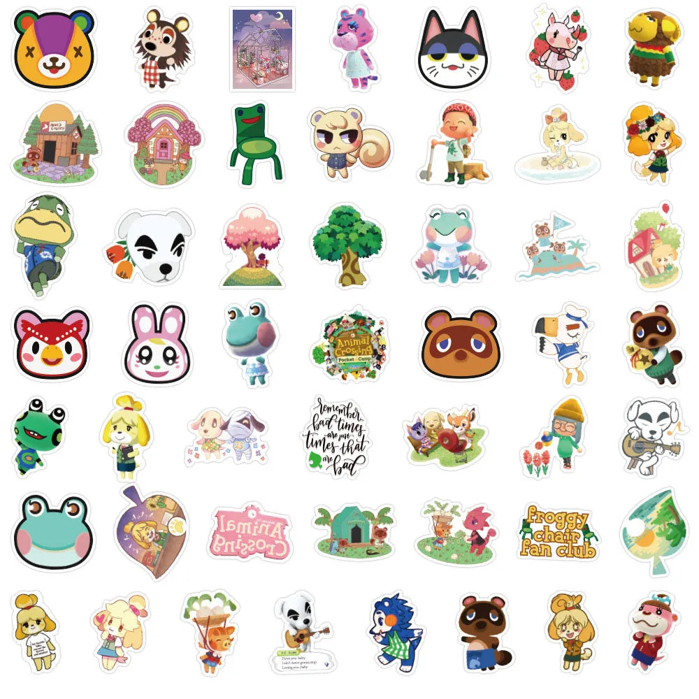 Cute Animal Crossing Cartoon Stickers for DIY Decoration Set