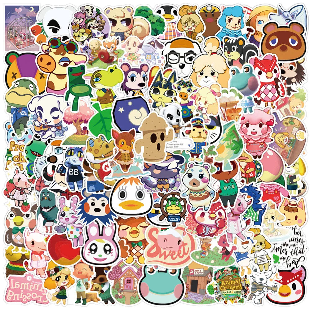 Cute Animal Crossing Cartoon Stickers for DIY Decoration Set