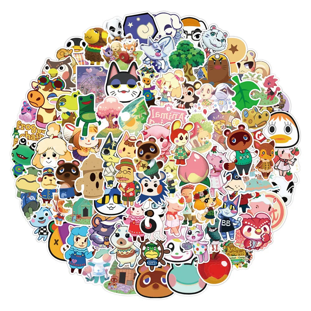 Cute Animal Crossing Cartoon Stickers for DIY Decoration Set