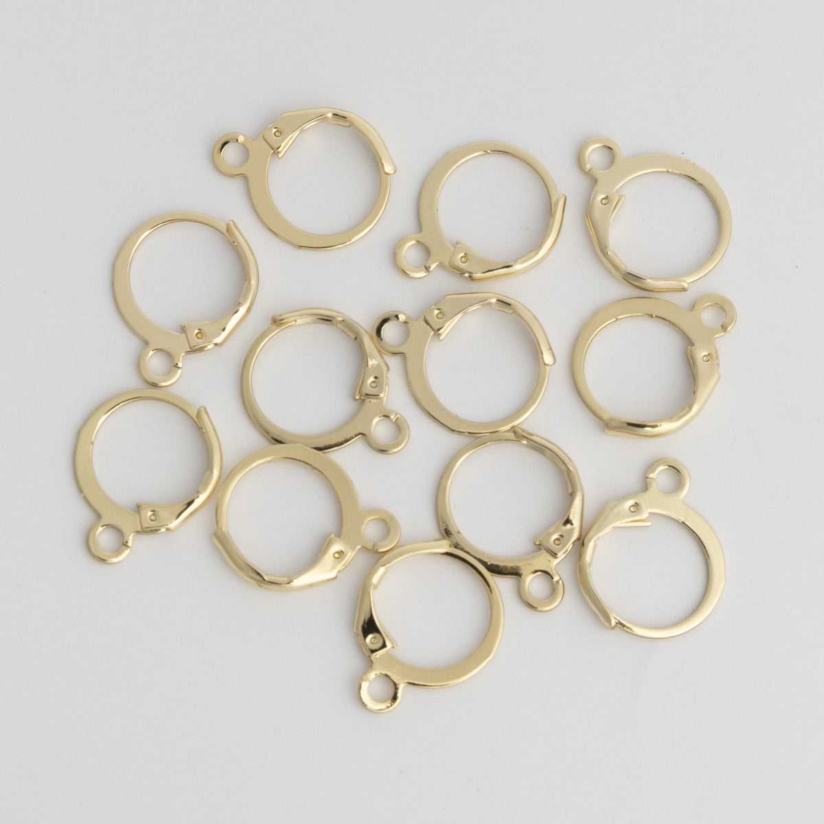 Gold Huggie Hoops 12mm Hinged  Earring Findings