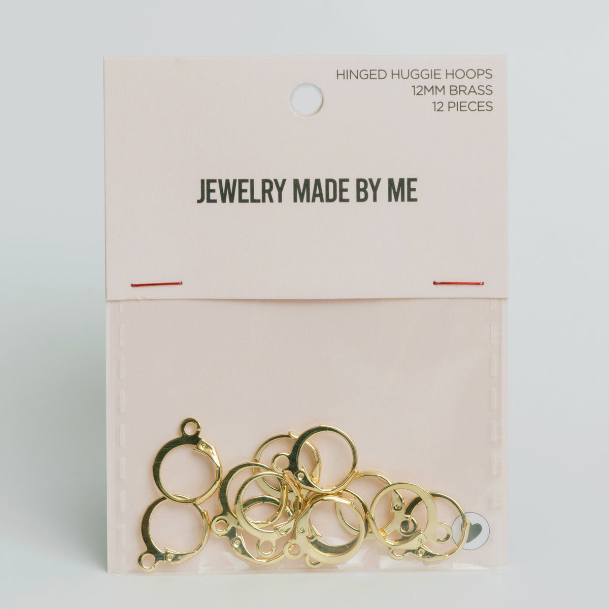 Gold Huggie Hoops 12mm Hinged  Earring Findings