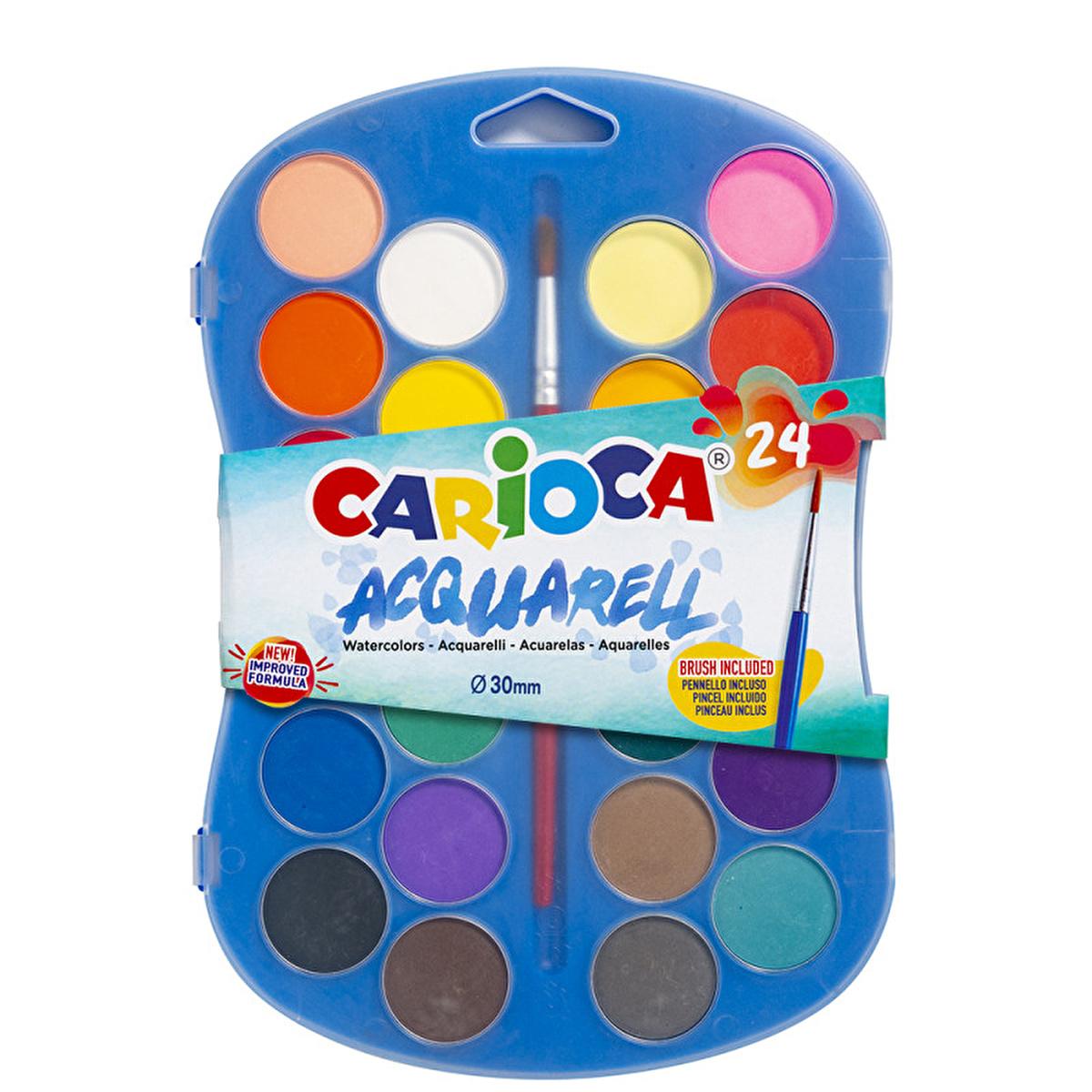 Carioca 24-Color Washable Watercolor Paint Set for Kids Artists