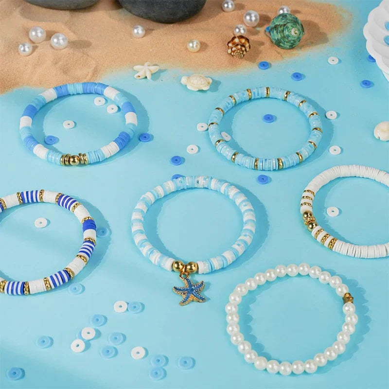 Ocean Summer Clay Beads Friendship Bracelet Making Kit DIY