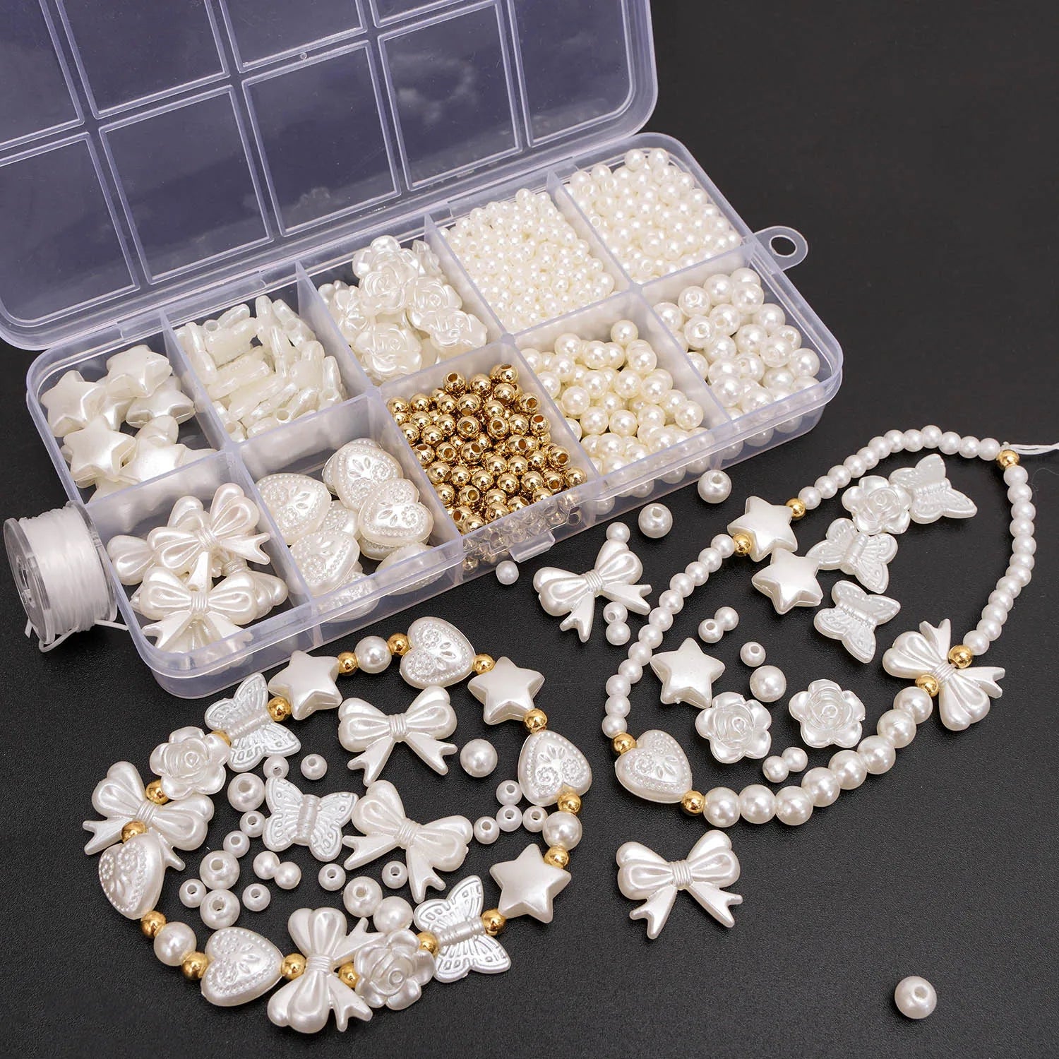 800PCS Faux Pearl Beading Kit for DIY Jewelry Making