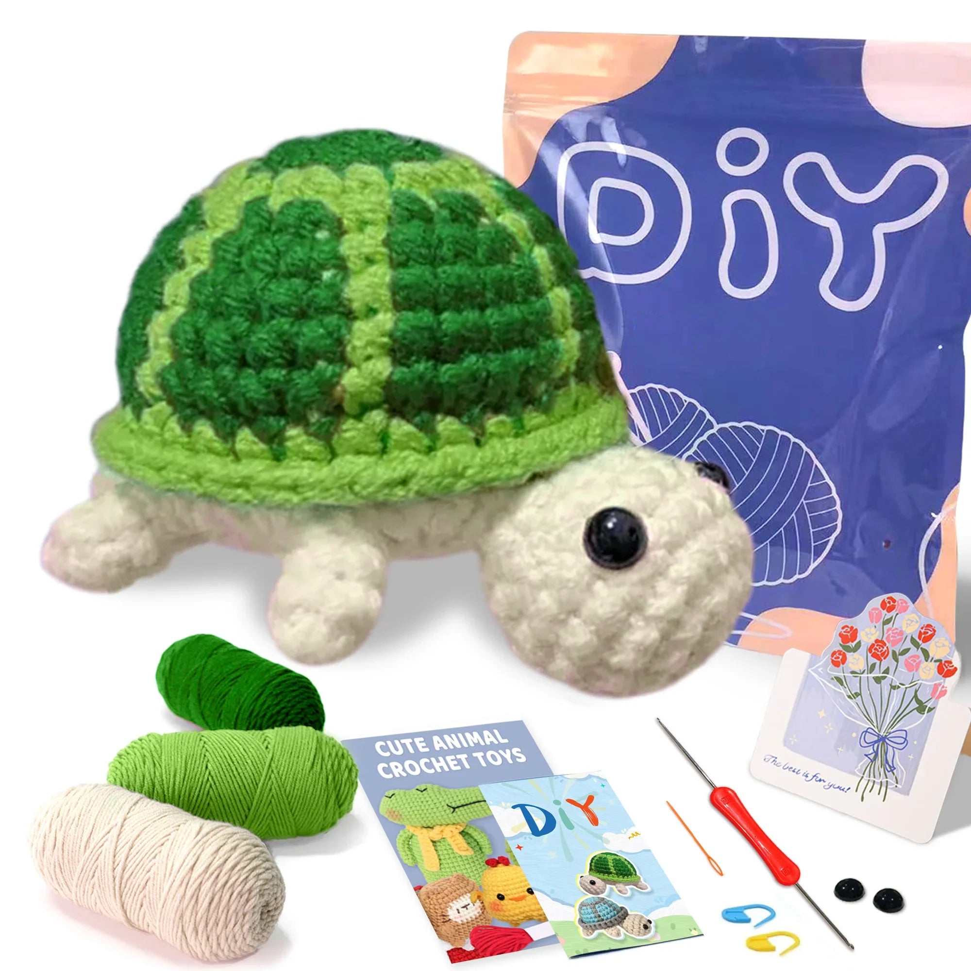 Animal Series Beginner Crochet Kit with Step-by-Step Guide