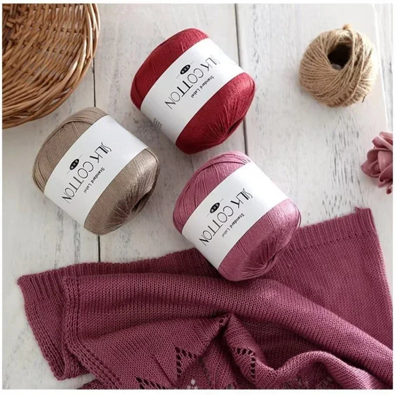 Soft Silk Cotton Milk Crochet Yarn 50g Hand Knitting