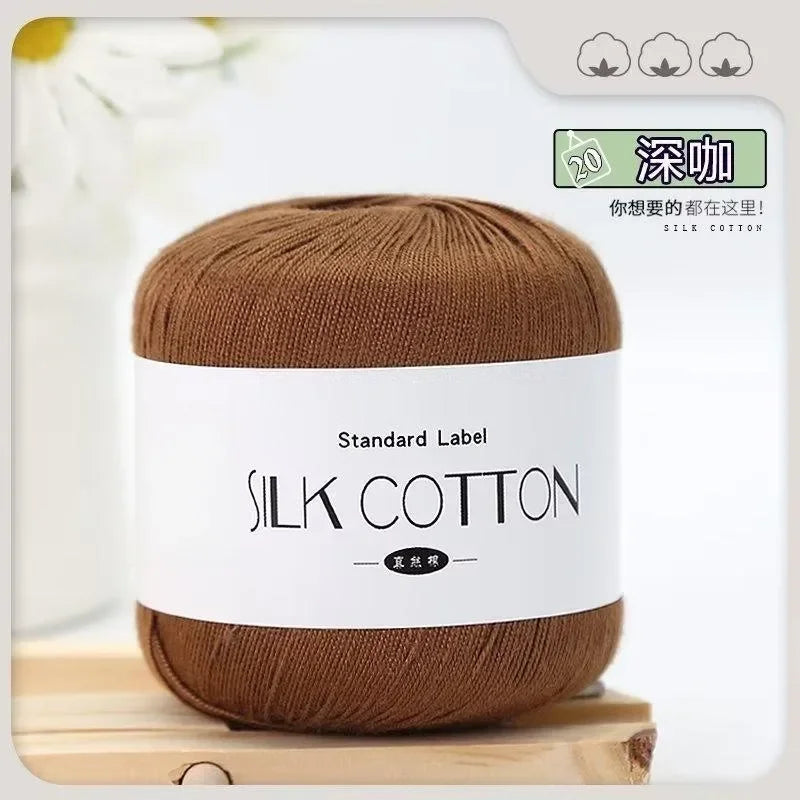 Soft Silk Cotton Milk Crochet Yarn 50g Hand Knitting