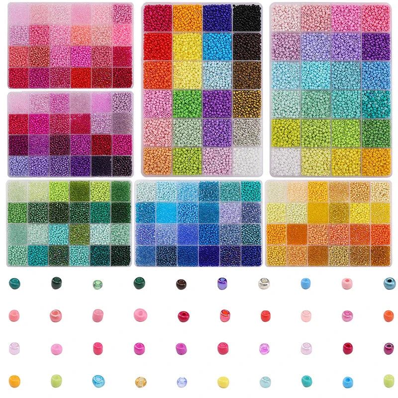5200PCS Glass Rice Beads Kit for DIY Jewelry Making