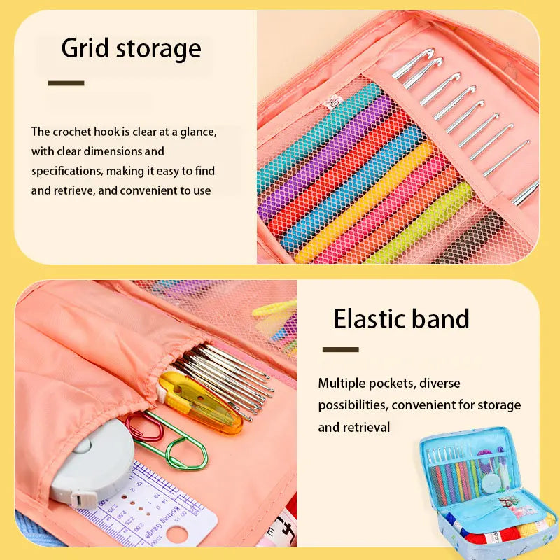 Beginner Crochet Kit Portable Hooks Yarn Craft Set