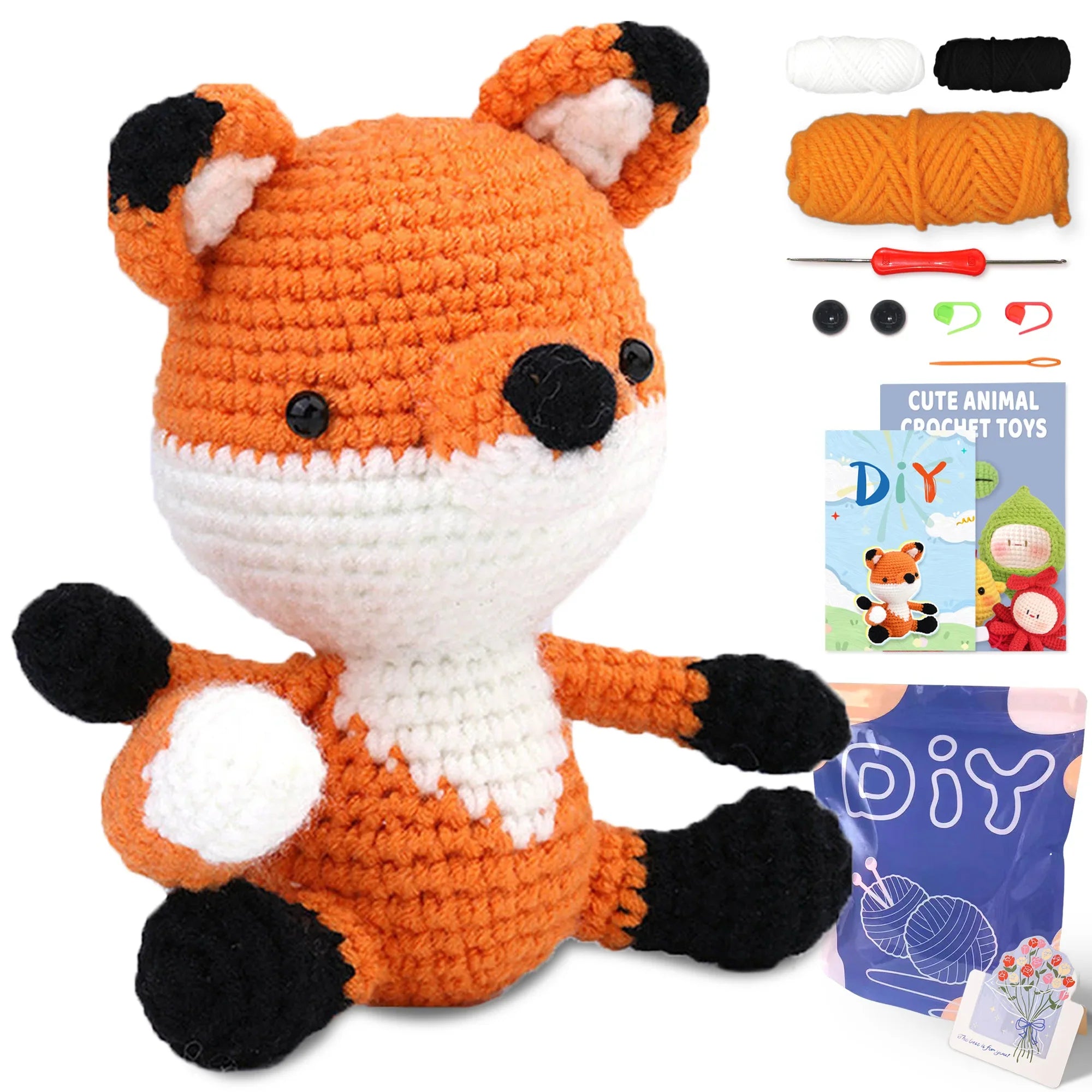 Animal Series Beginner Crochet Kit with Step-by-Step Guide