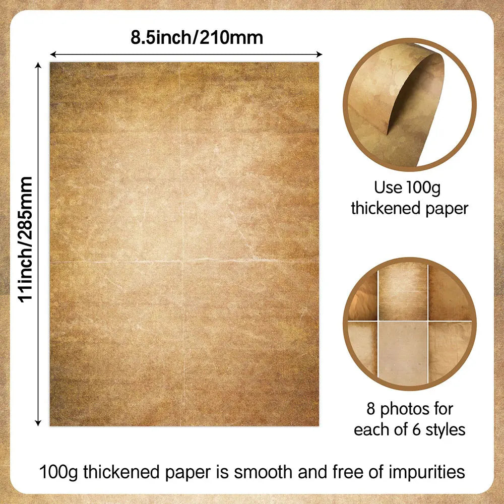 48-Sheet Vintage Scrapbook Paper A4 Retro Collage Craft Set