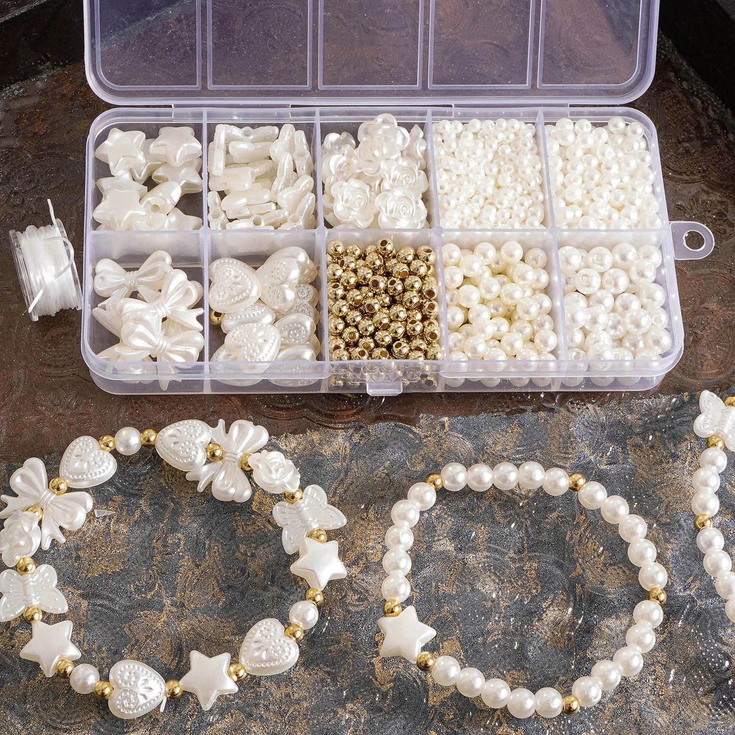800PCS Faux Pearl Beading Kit for DIY Jewelry Making