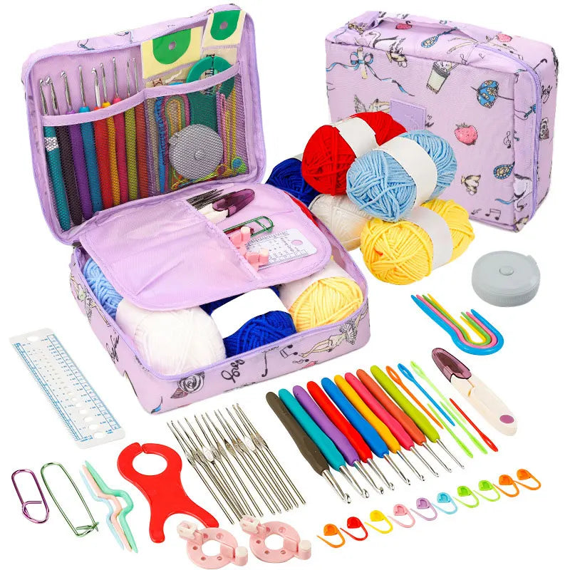 Beginner Crochet Kit Portable Hooks Yarn Craft Set