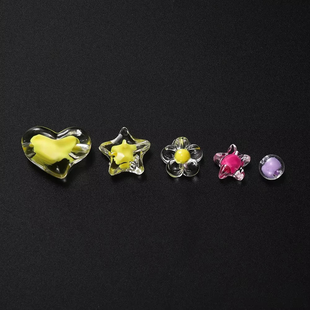 174PCS Acrylic Beads Kit for Bracelet Jewelry Making Crafts