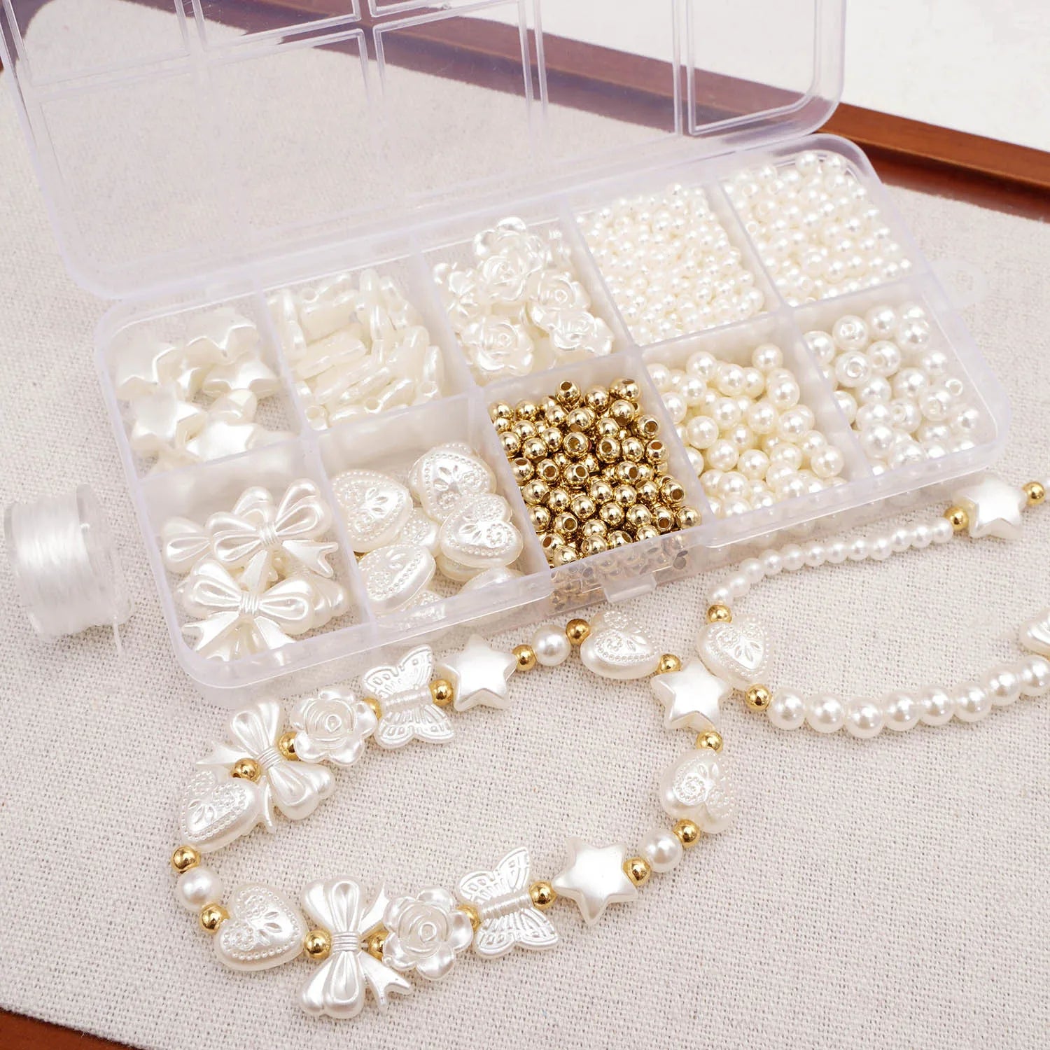 800PCS Faux Pearl Beading Kit for DIY Jewelry Making